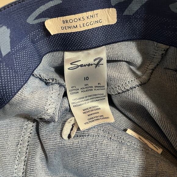 Seven 7 Jeans Women's Size 10 Brooks Knit Denim Legging Stretch Pockets - Picture 4 of 6